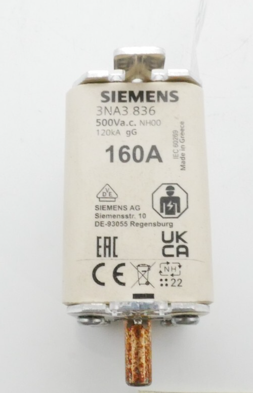 3 Stück Siemens 3NA3836 Sicherungseinsatz 160A
