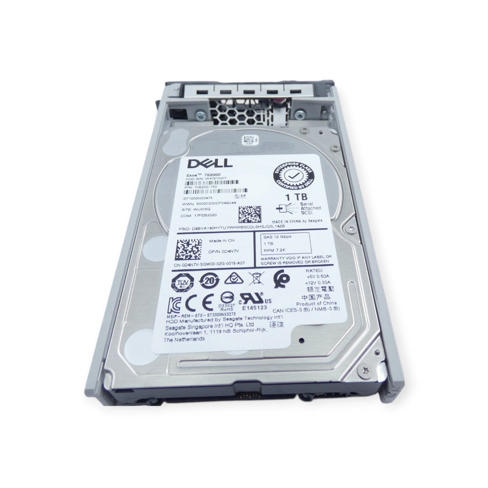 Dell Exos 7E2000 HDD 1 TB S/N W472YNHT ST1000NX0473 1VE230-150
