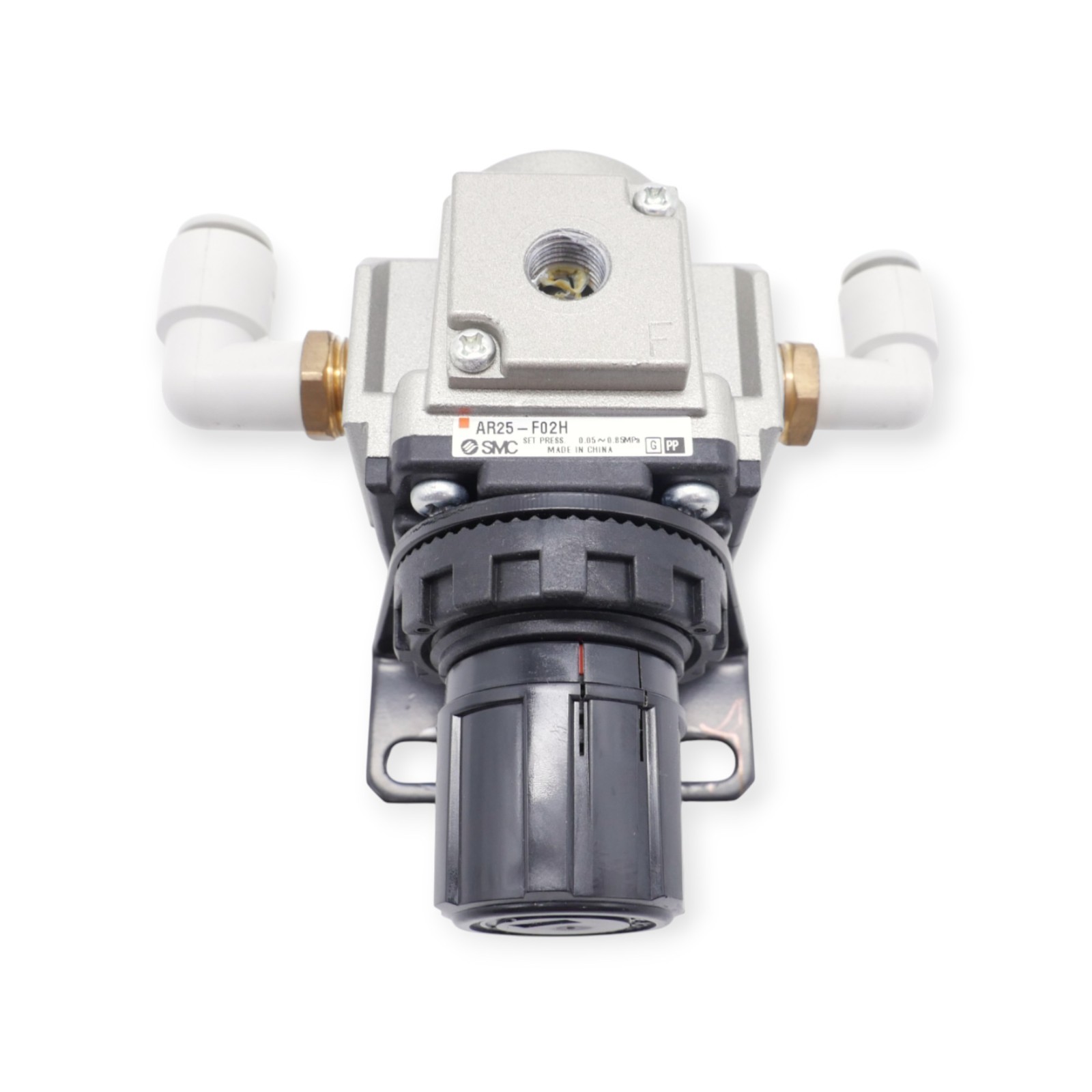 SMC AR25-F02H Regler mit 2 Winkelverschraubungen – Bild 3