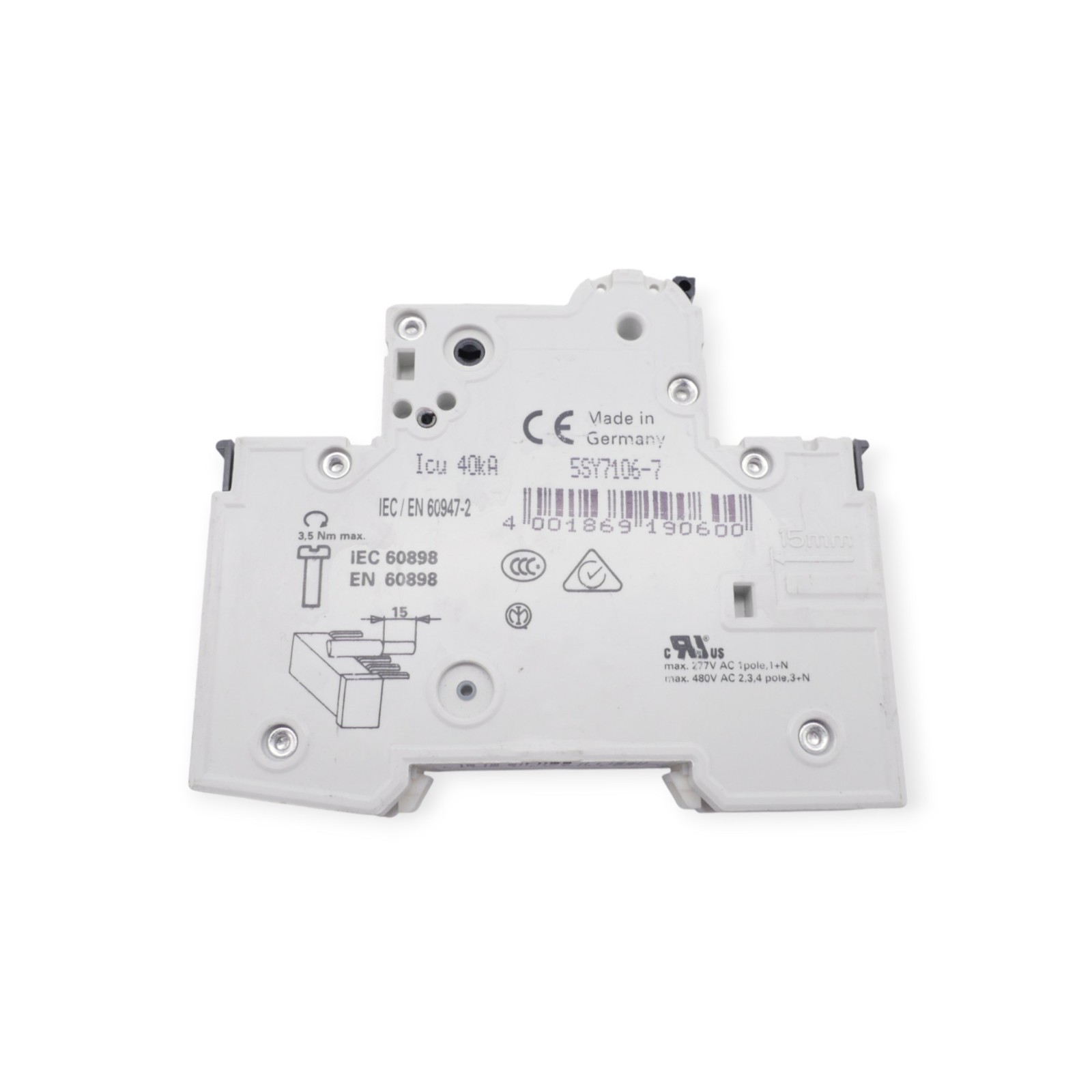 Siemens 5SY71 MCB C6 Leitungsschutzschalter – Bild 7