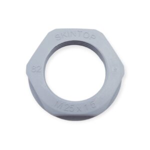 25 Stück Skintop M 25 x 1,5 Gegenmutter silbergrau