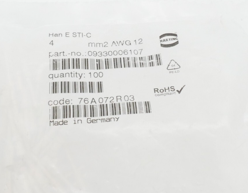 Harting Han E STI-C Stiftkontakt 9330006107 AWG 12 VPE 100 Stk – Bild 2