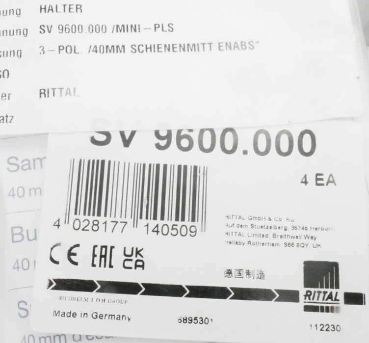 Rittal SV 9600.000 Sammelschienenhalter VPE 4 Stk. – Bild 2