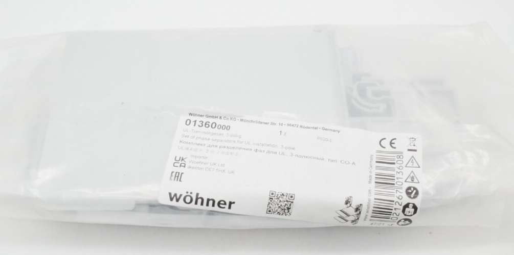 Wöhner 0136000 UL-Trennstegeset, 3-polig – Bild 3