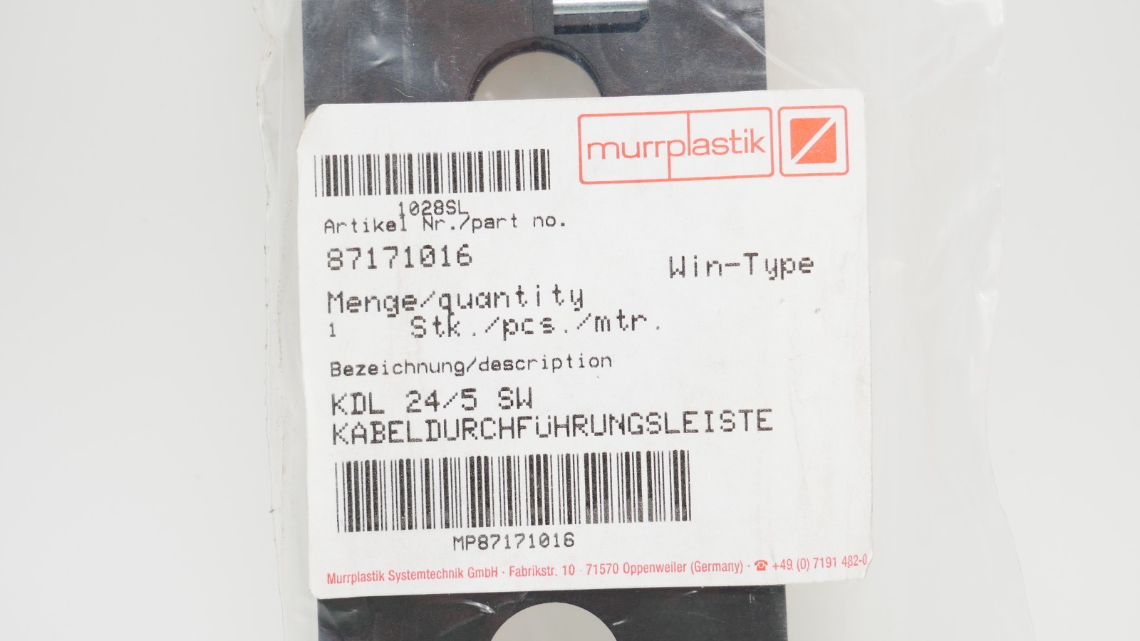 Murrplastik KDL 24/5 SW Kabeldurchführungsleiste 87171016 – Bild 2