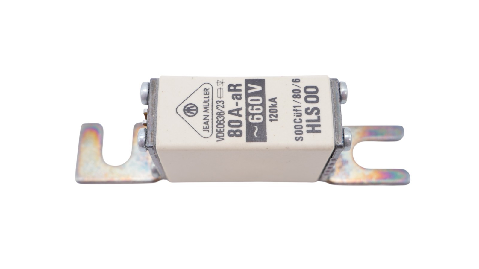 3 Stück Jean Müller R5124120 NH-Sicherungseinsatz HLS 00 S00Cüf1/80/6 – Bild 6