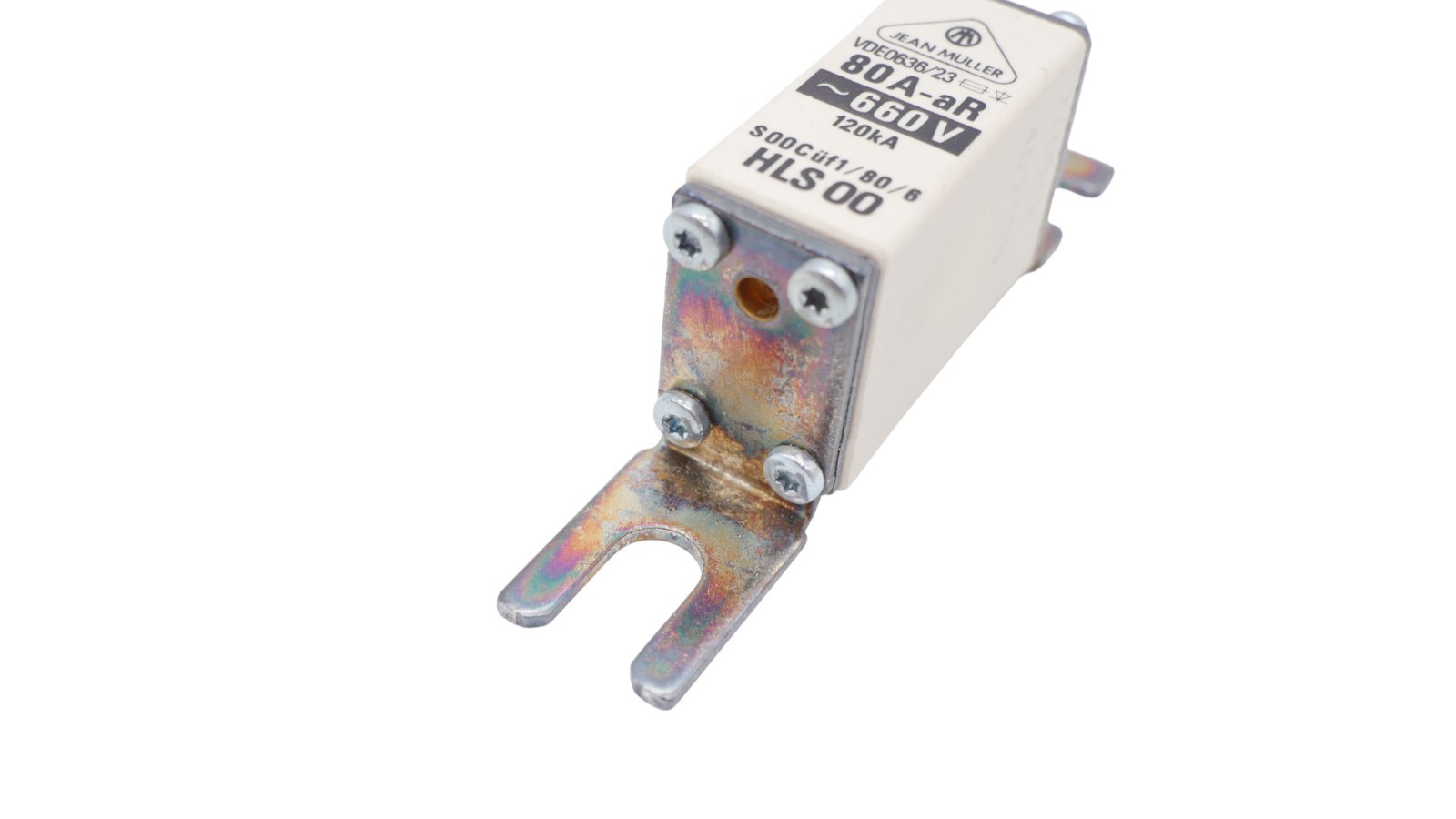 3 Stück Jean Müller R5124120 NH-Sicherungseinsatz HLS 00 S00Cüf1/80/6 – Bild 11