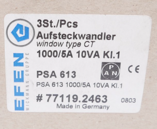 Efen PSA 613 1000/5 Aufsteckstromwandler 77119-2463 1000A 10VA FS5 0.8/3k – Bild 9