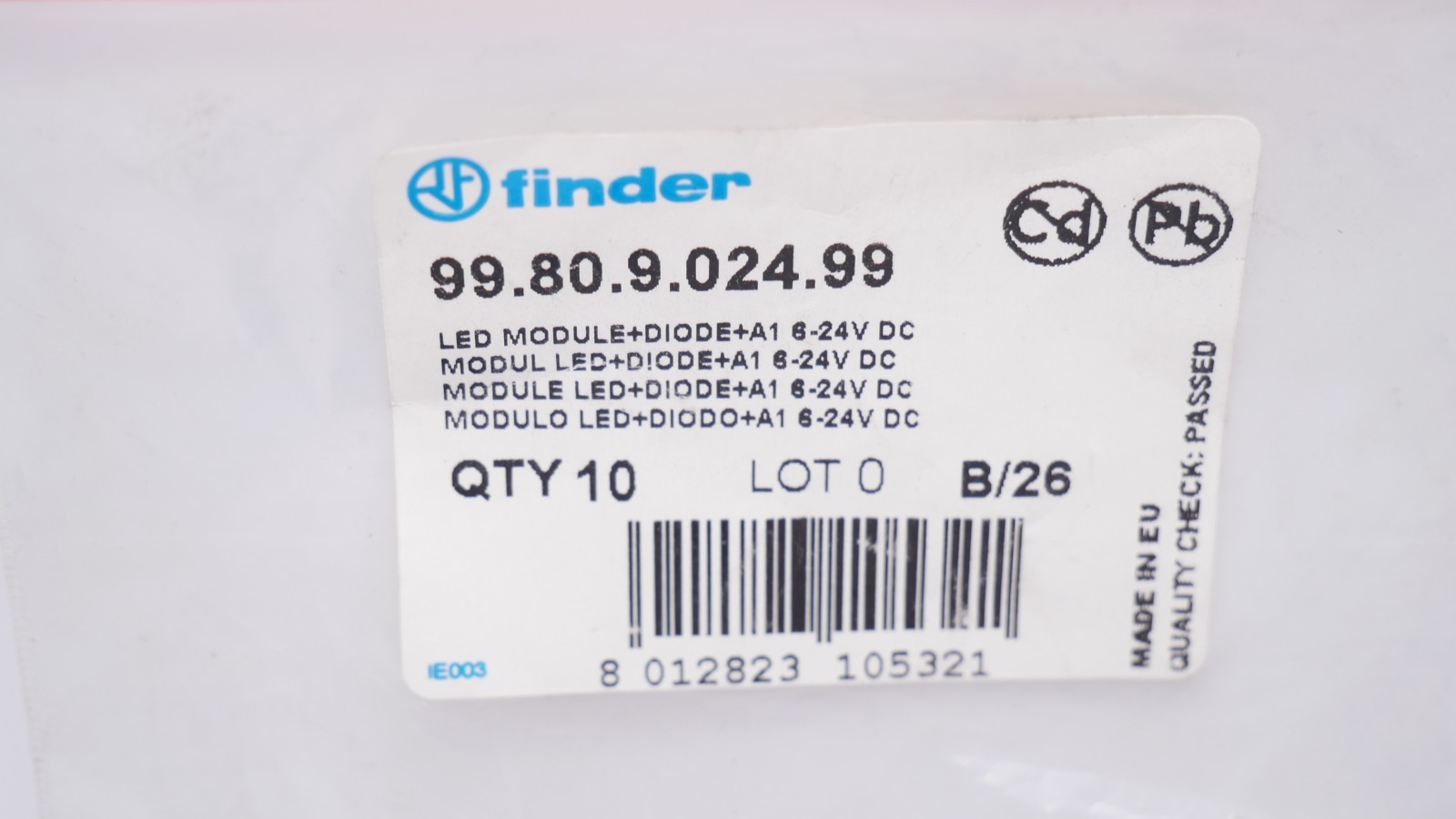 Finder FIN 99.80.9.024.99 LED-Module mit Diode Freilaufdiode A1 6-24V DC – Bild 11