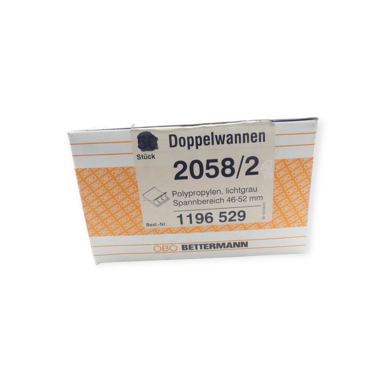 OBO Bettermann 1196529 Doppelwannen 2058/2 46-52 mm Spannbereich PP 98 Stück – Bild 5
