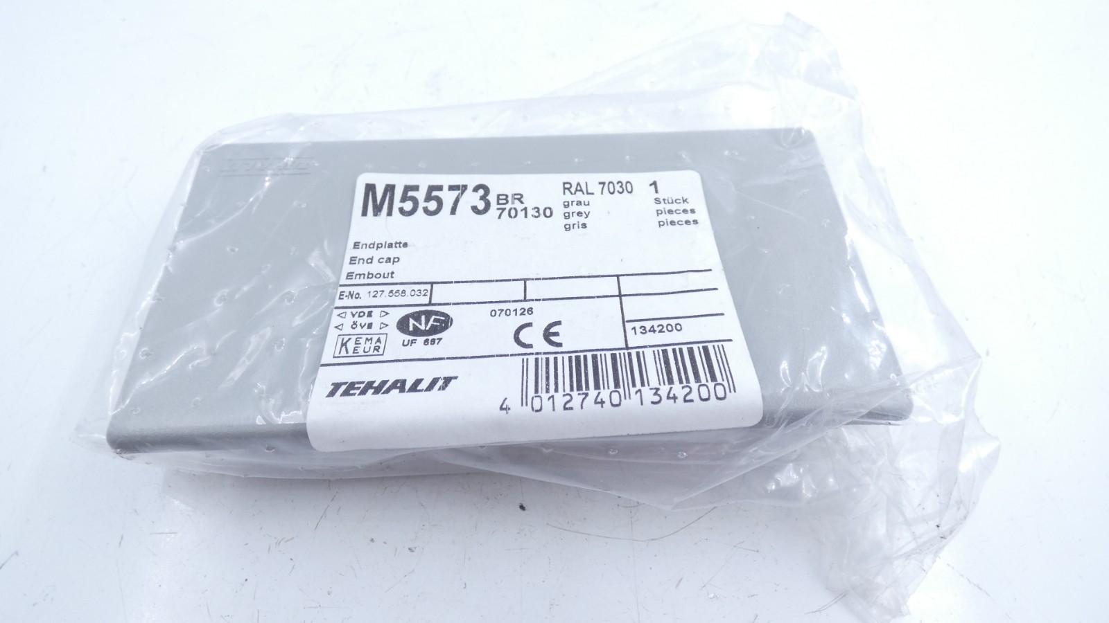 12 Stück Tehalit Endplatte M5573 RAL7030 grau – Bild 3