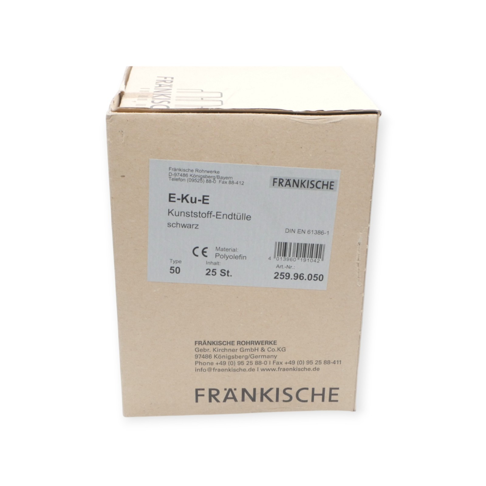 Fränkische E-Ku-E 50 Kunststoff-Endtülle 259.96.050 schwarz VPE 25 Stk. – Bild 5