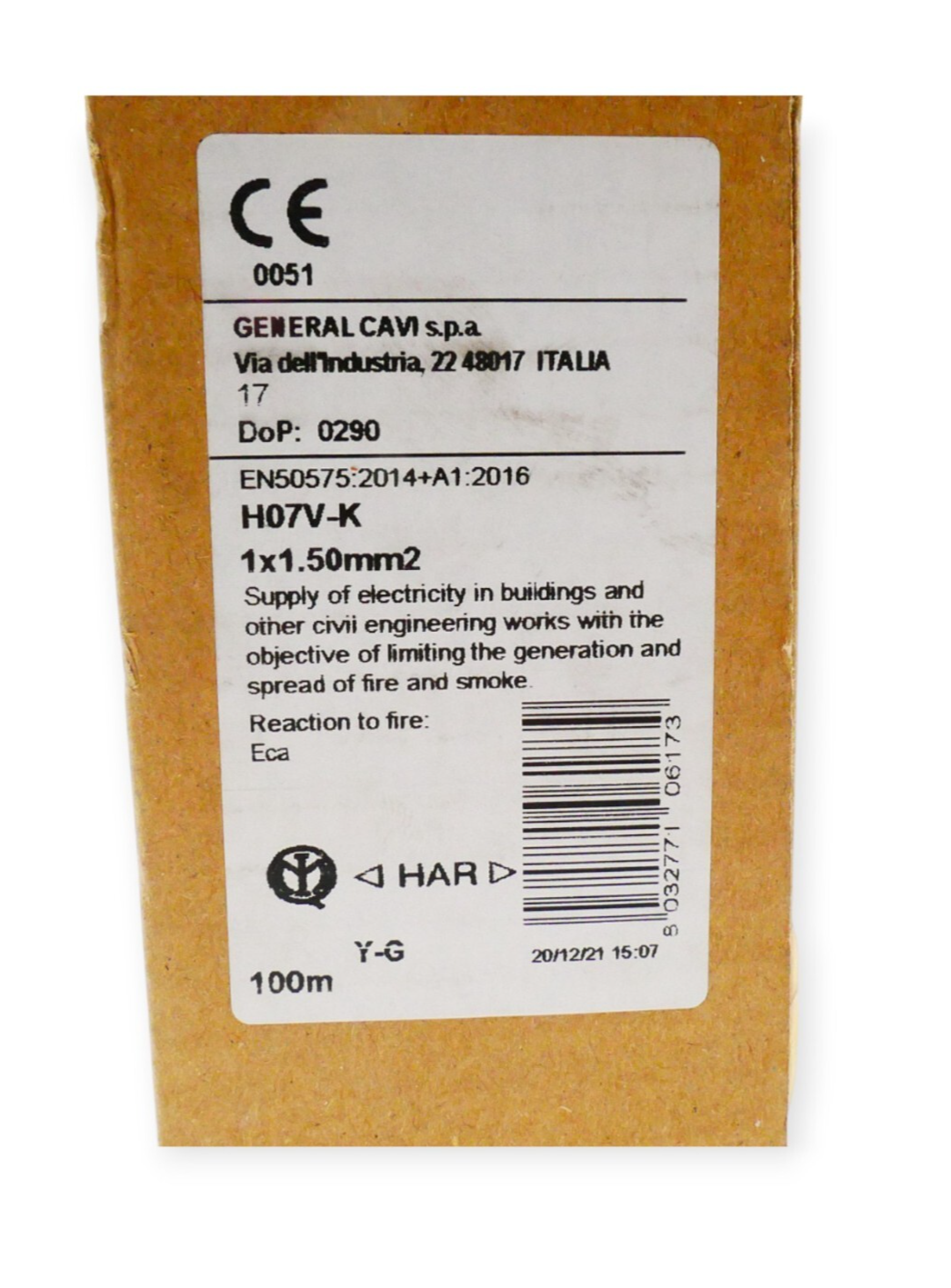 PVC Aderleitung H7V-K, 1x1,5mm² grün-gelb 100m – Bild 2