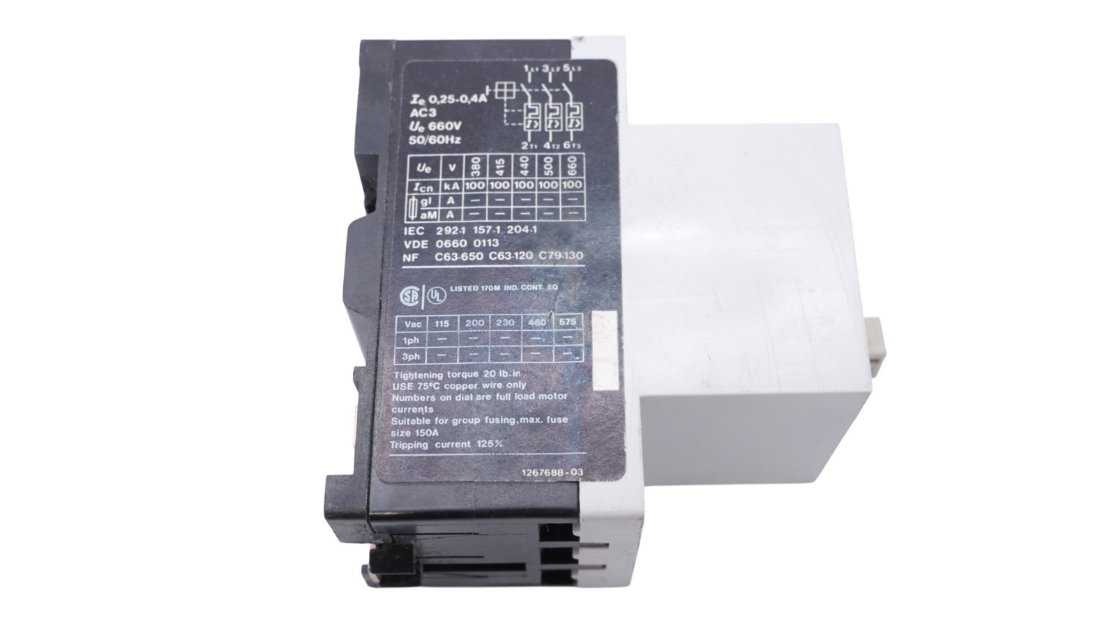 Schiele MSU-M03 Motorschutzschalter 0,25-0,4A AC3 Uₑ 660V 50/60Hz – Bild 5