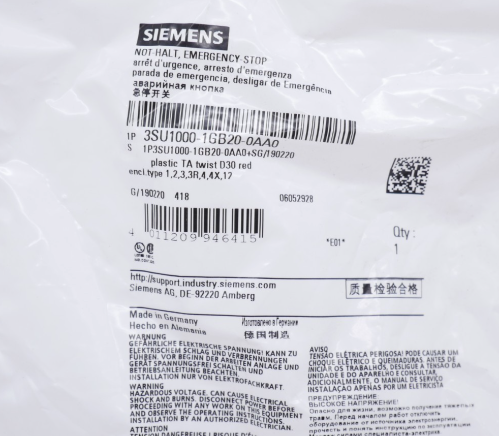 Siemens 3SU1000-1GB20-0AA0 Not-Halt-Pilzdrucktaster – Bild 3