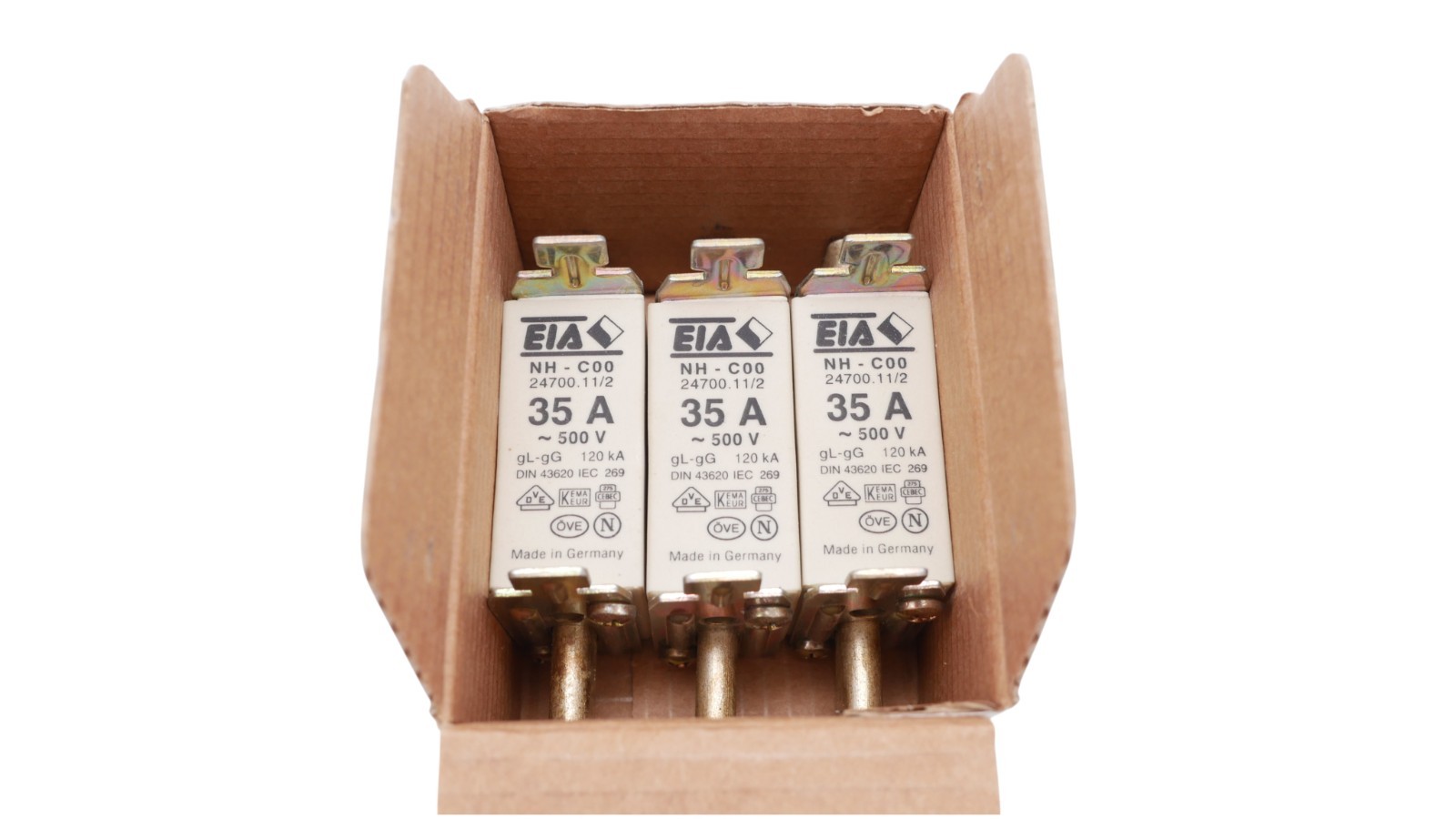 Siemens 3NA7 824 Sicherungseinsatz NH-C00 24700.11/2 500V 35A 120kA VPE 3 Stück – Bild 8