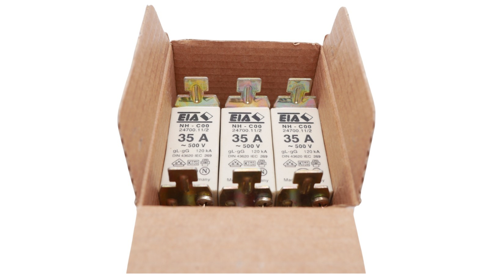 Siemens 3NA7 824 Sicherungseinsatz NH-C00 24700.11/2 500V 35A 120kA VPE 3 Stück – Bild 9