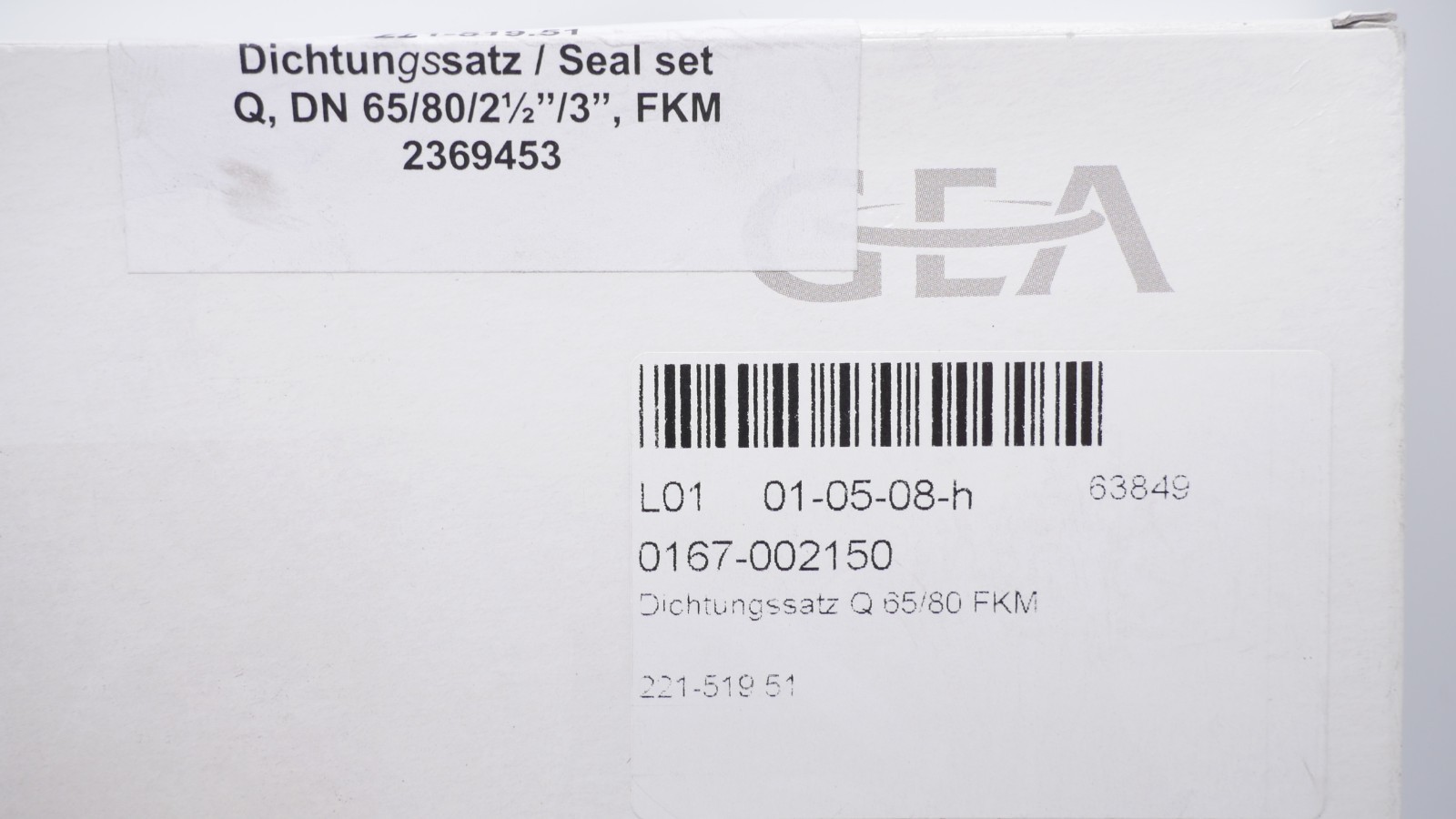 GEA Tuchenhagen 221-519.51 Dichtungssatz Q, DN 65/80/2/12"/3", FKM 2369453 – Bild 3