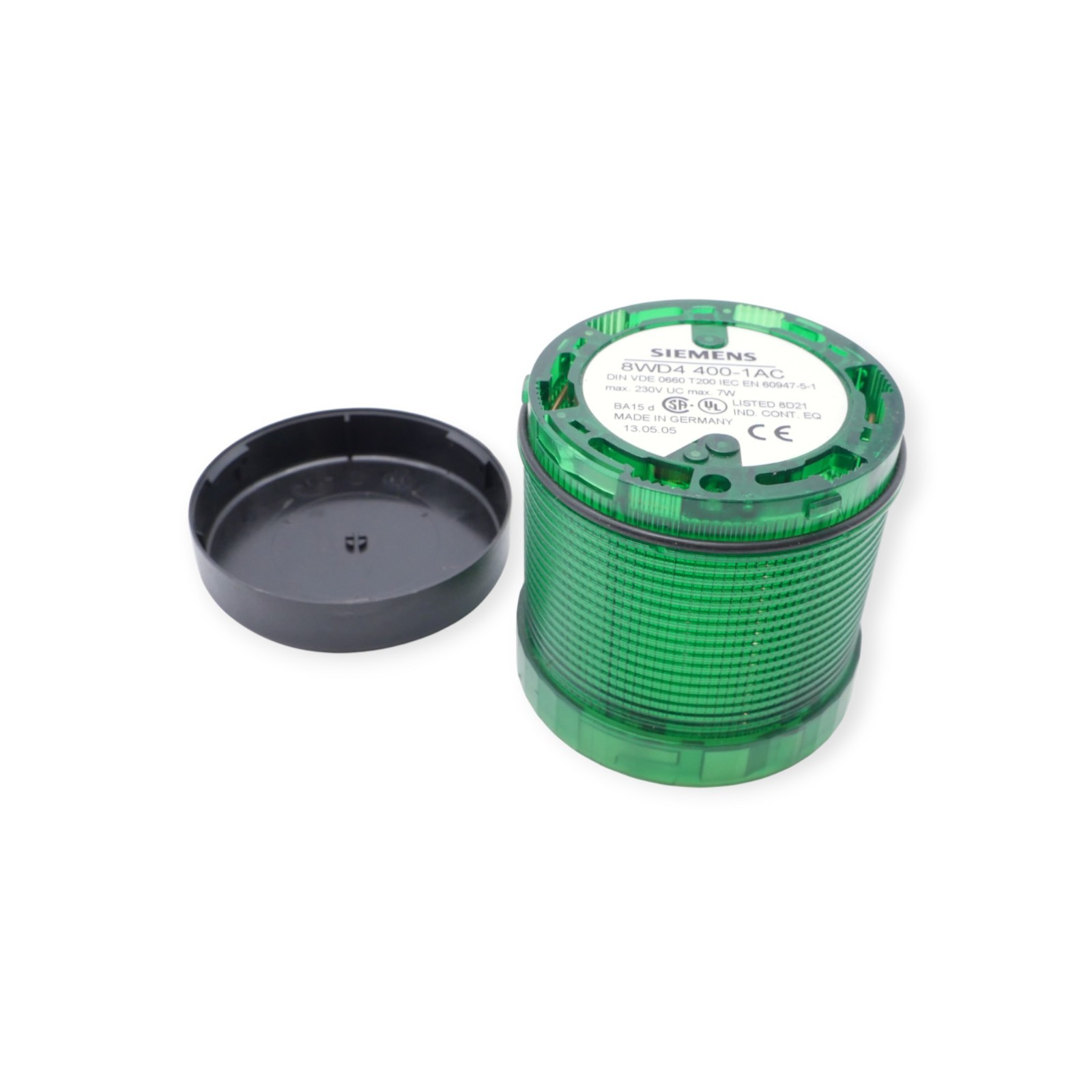 Siemens 8WD4 400-1AC Dauerlichtelement mit Abdeckung Grün 230V AC/DC max 7W – Bild 2