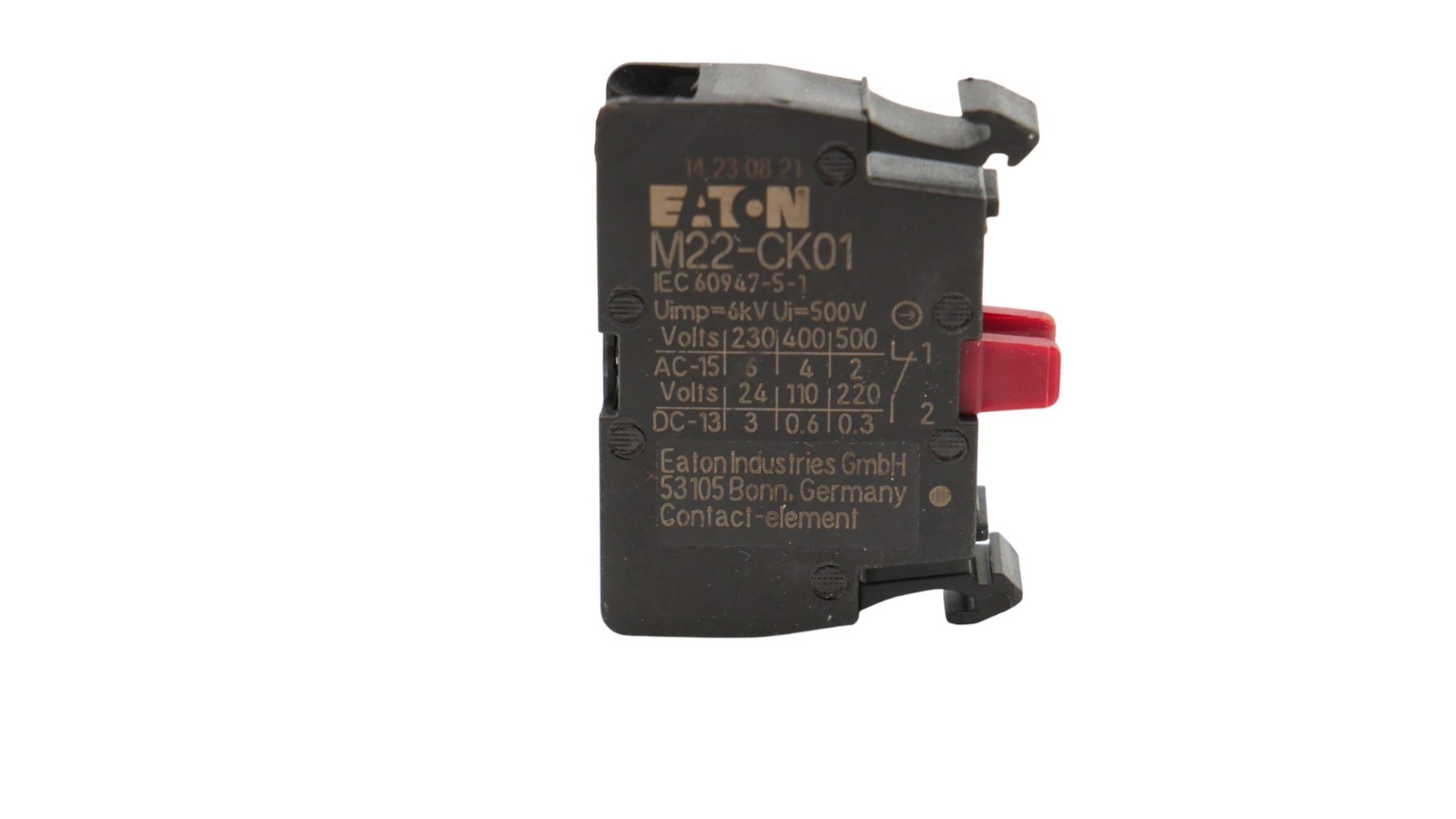 EATON Kontaktelement Öffner M22-CK01 für Frontbefestigung Serie M22 – Bild 3