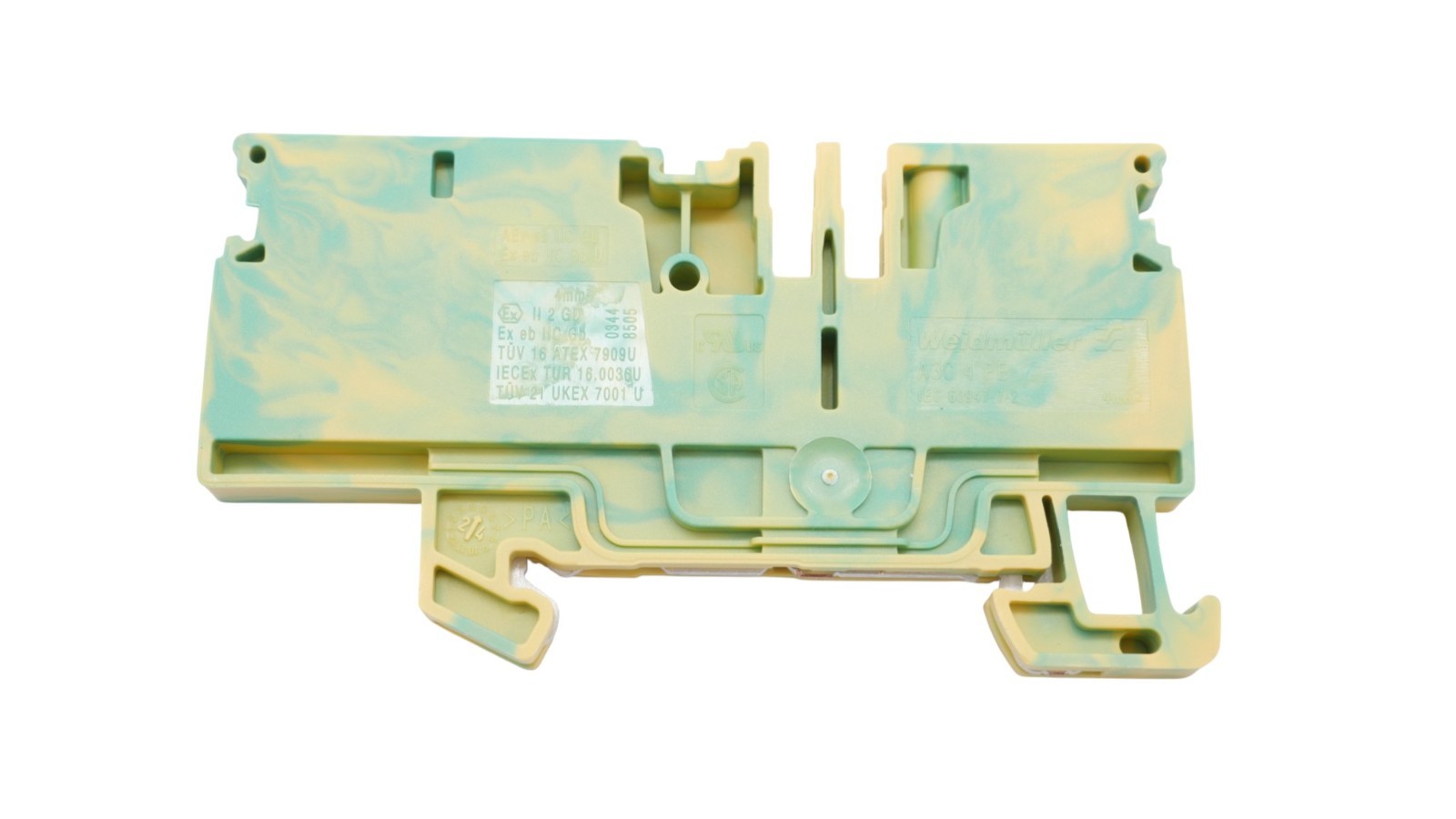 5 Stück Weidmüller A3C 4 PE Schutzleiter-Reihenklemme 2051410000 Push In 4mm² – Bild 6