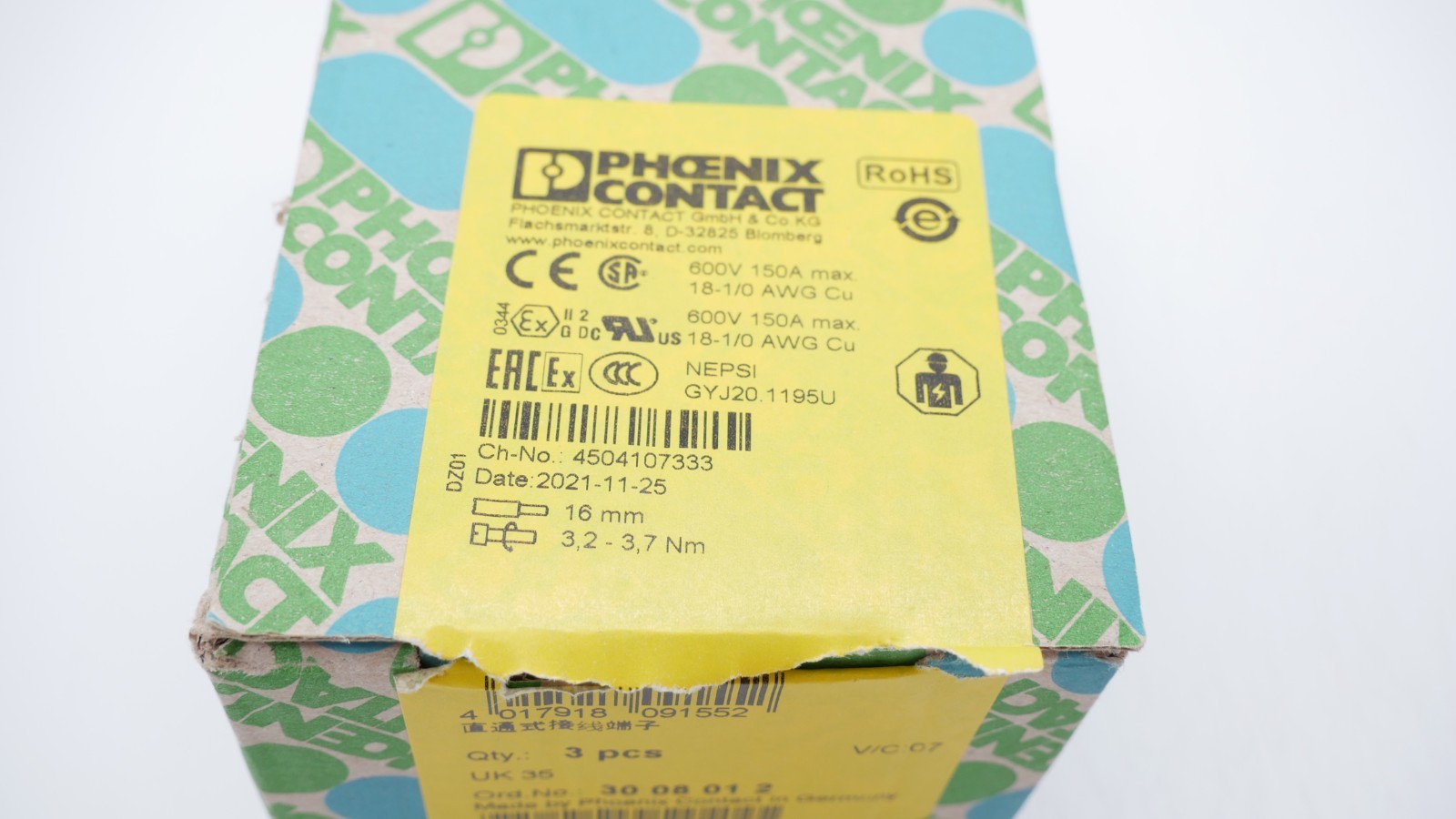 4 Stück Phoenix Contact UK 35 Durchgangsklemme 3008013 – Bild 6