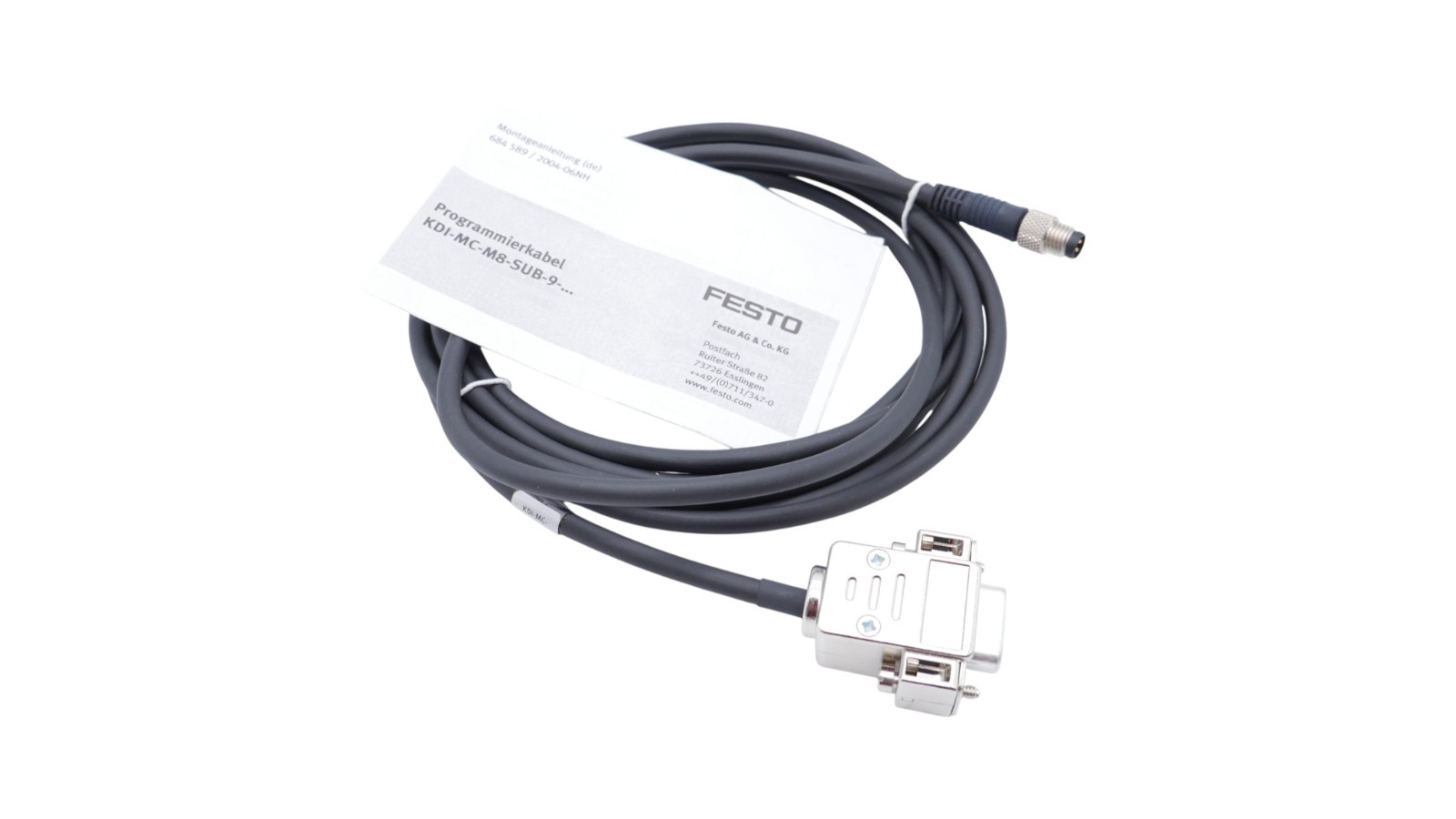 Festo KDI-MC-M8-SUB-9-2,5 Programmierkabel 537926 Serie E0 (004) 2,5m