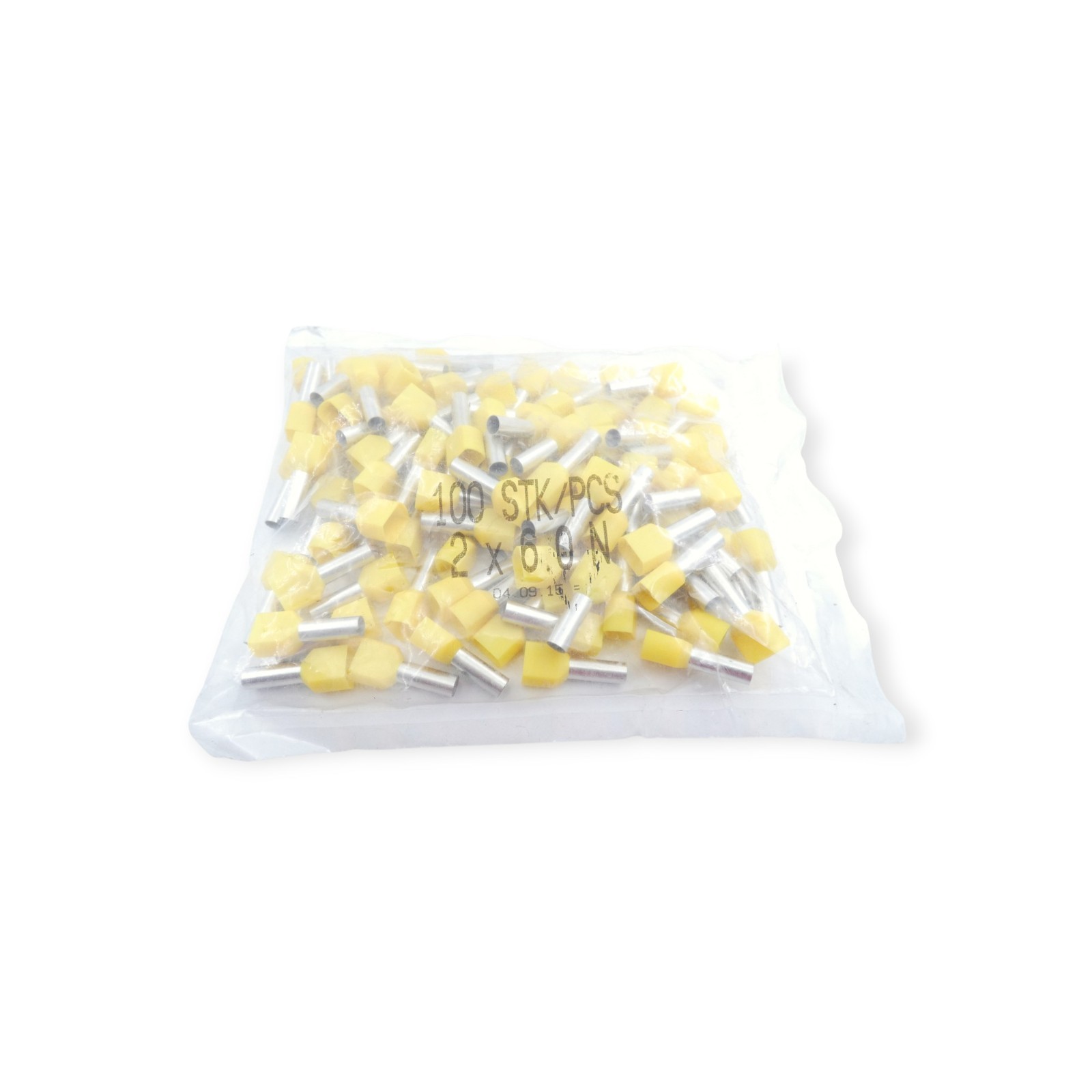 100 Stück Hilpress Aderendhülse 6mm² gelb-twin-isoliert, 09066, 2 x 6,0N – Bild 2