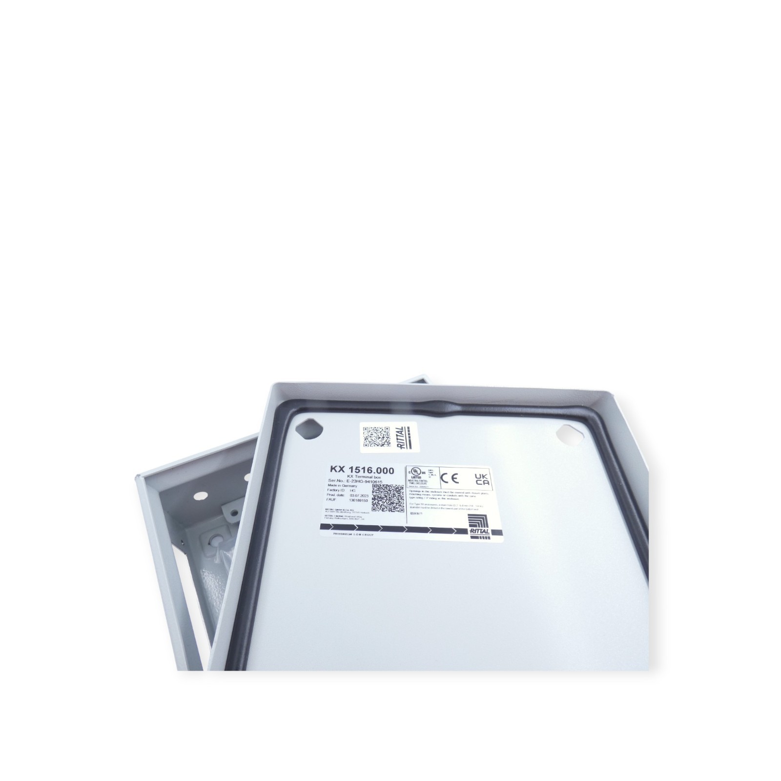 Rittal KX 1516.000 Klemmenkasten Terminalbox Stahlblech 200x200x80 RAL 7035 – Bild 5