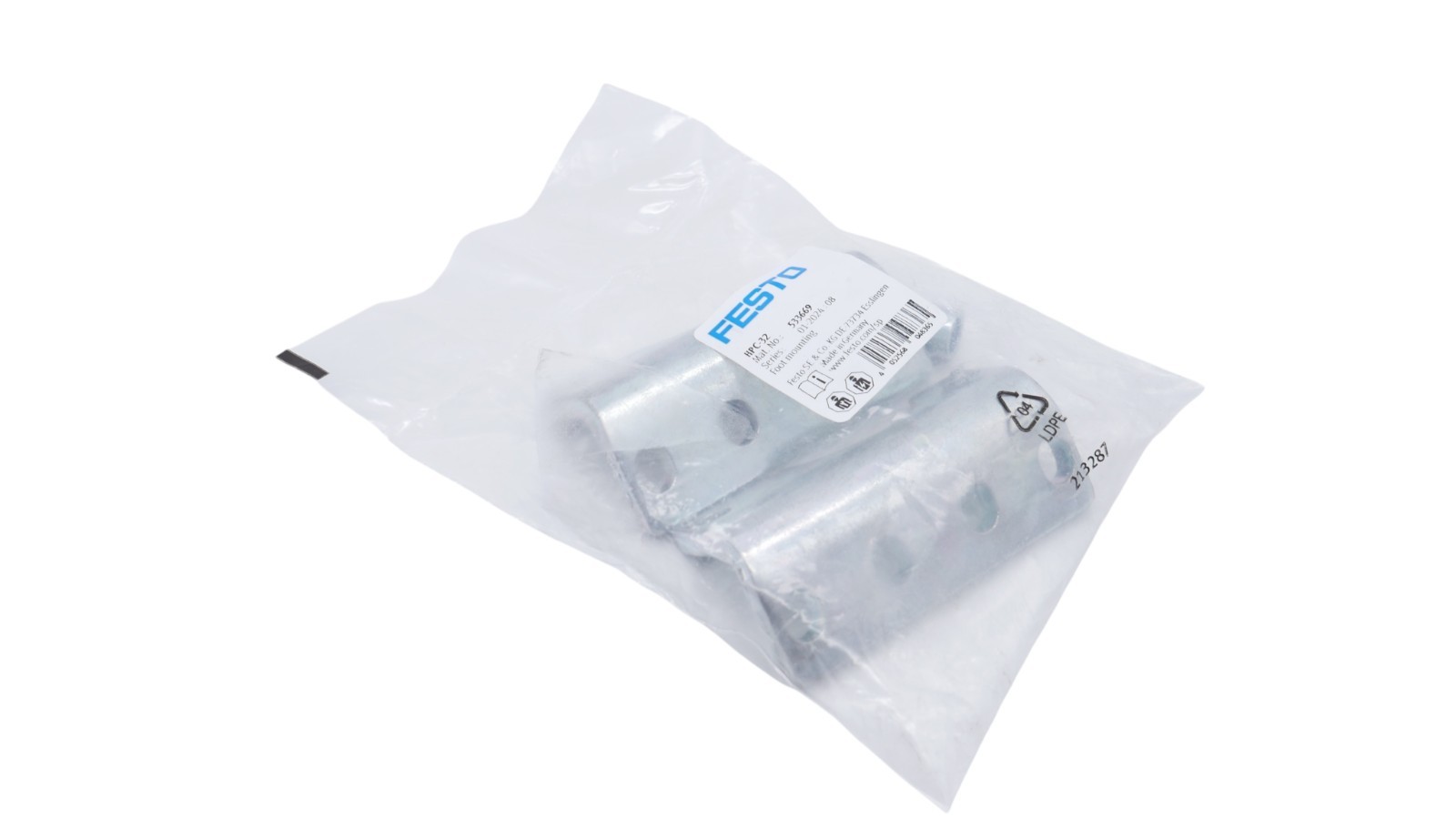 2 Stück Festo HPC-32 Fußbefestigung 533669 Baugröße 32 Stahl verzinkt – Bild 7