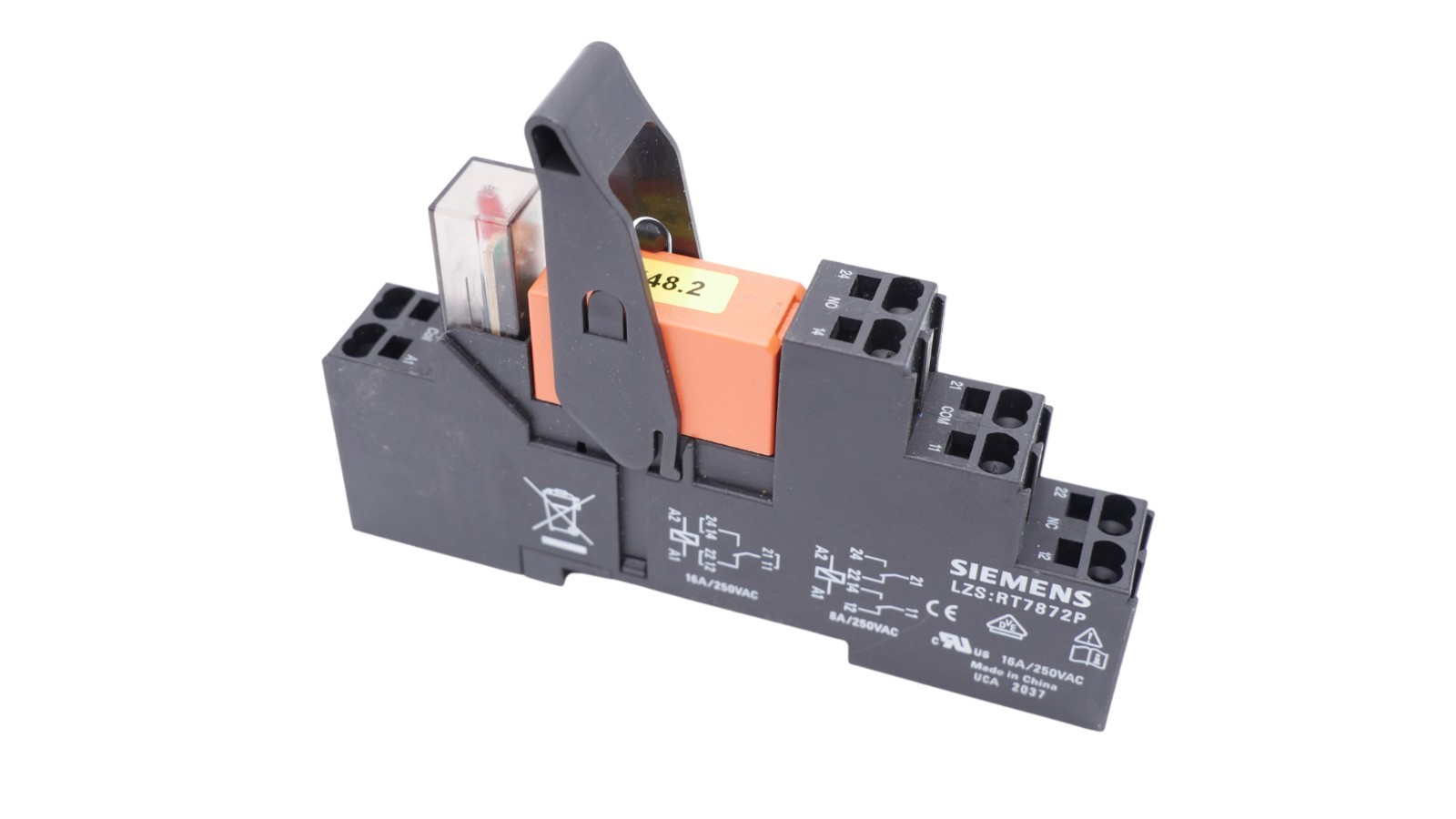 2 Stück Siemens LZS:RT7872P Relaissockel 16A 250V mit Schrack RT424024 Relais 24