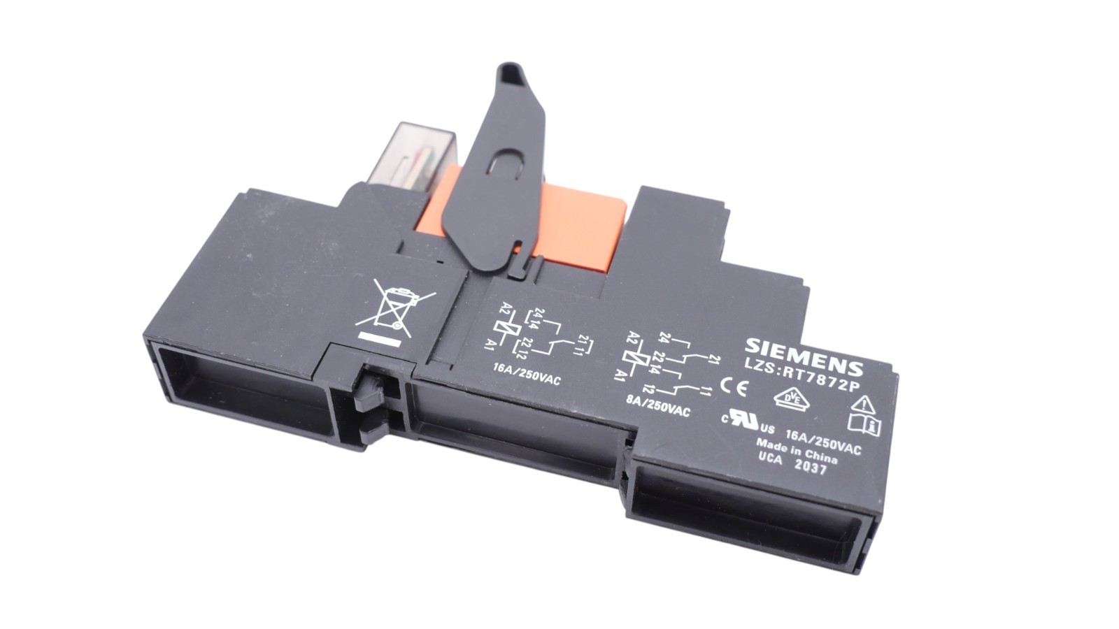 2 Stück Siemens LZS:RT7872P Relaissockel 16A 250V mit Schrack RT424024 Relais 24 – Bild 3