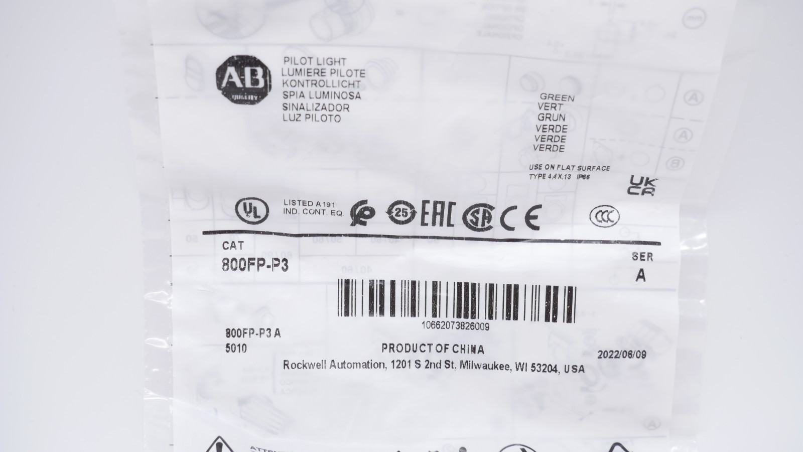 Allen Bradley 800FP-P3 Leuchtdrucktaster grün – Bild 4