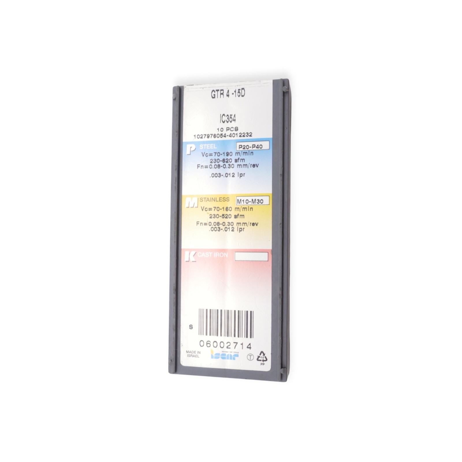 Iscar GTR 4-15D Hartmetall-Trennplatten TiCN-Beschichtung VPE=6 Stück – Bild 5