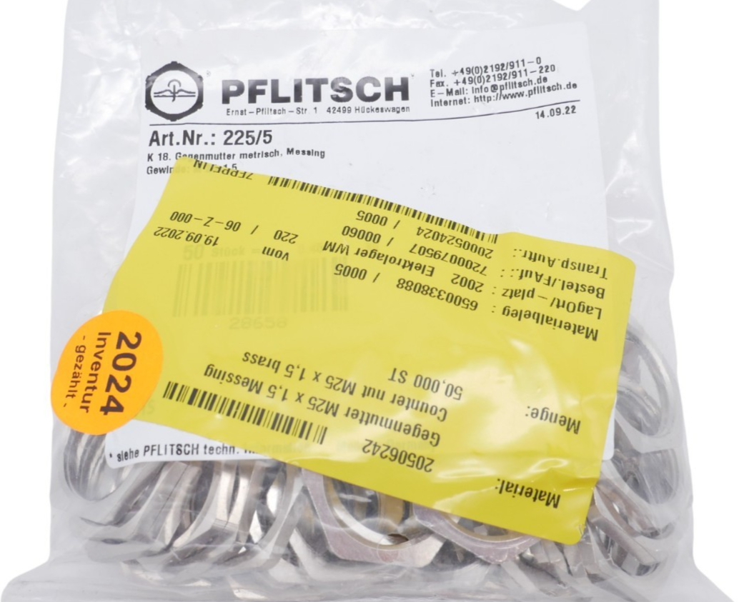 46 Stück Pflitsch 225/5 K18 Gegenmutter metrisch – Bild 2