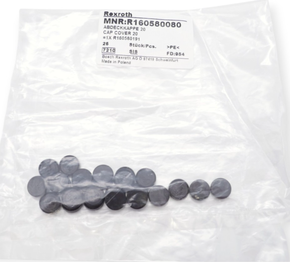 Rexroth R160580080 Abdeckkappe 20 schwarz VPE 25 Stk.