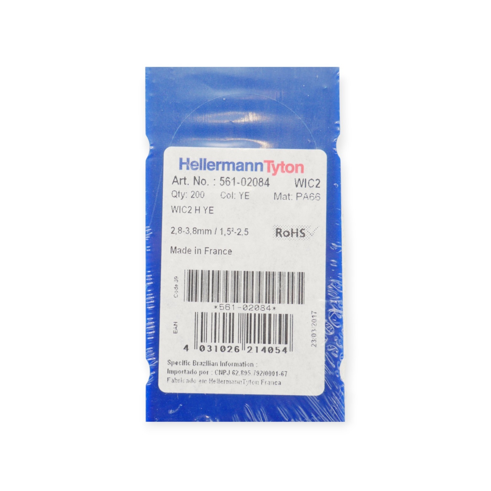 1000 Stück HellermannTyton WIC2-H-PA-YE-T1 Kennzeichungsklip 561-02084 – Bild 4