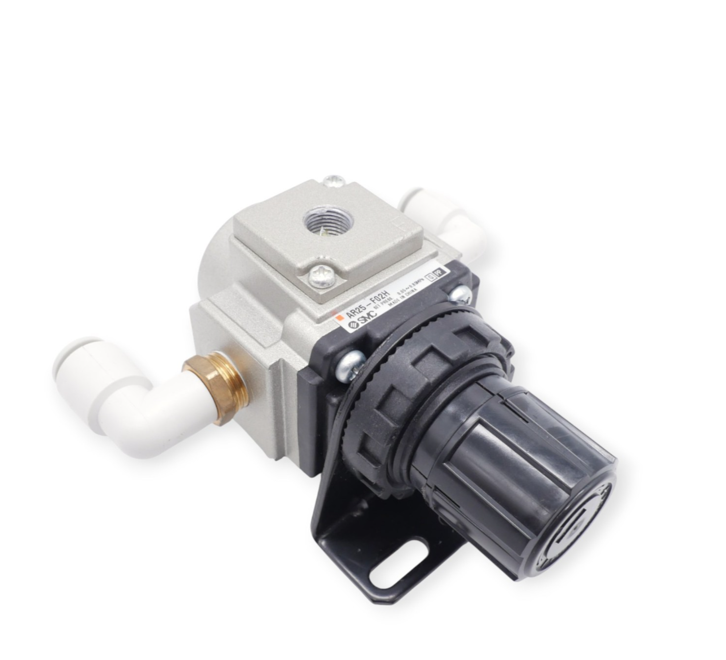 SMC AR25-F02H Regler mit 2 Winkelverschraubungen