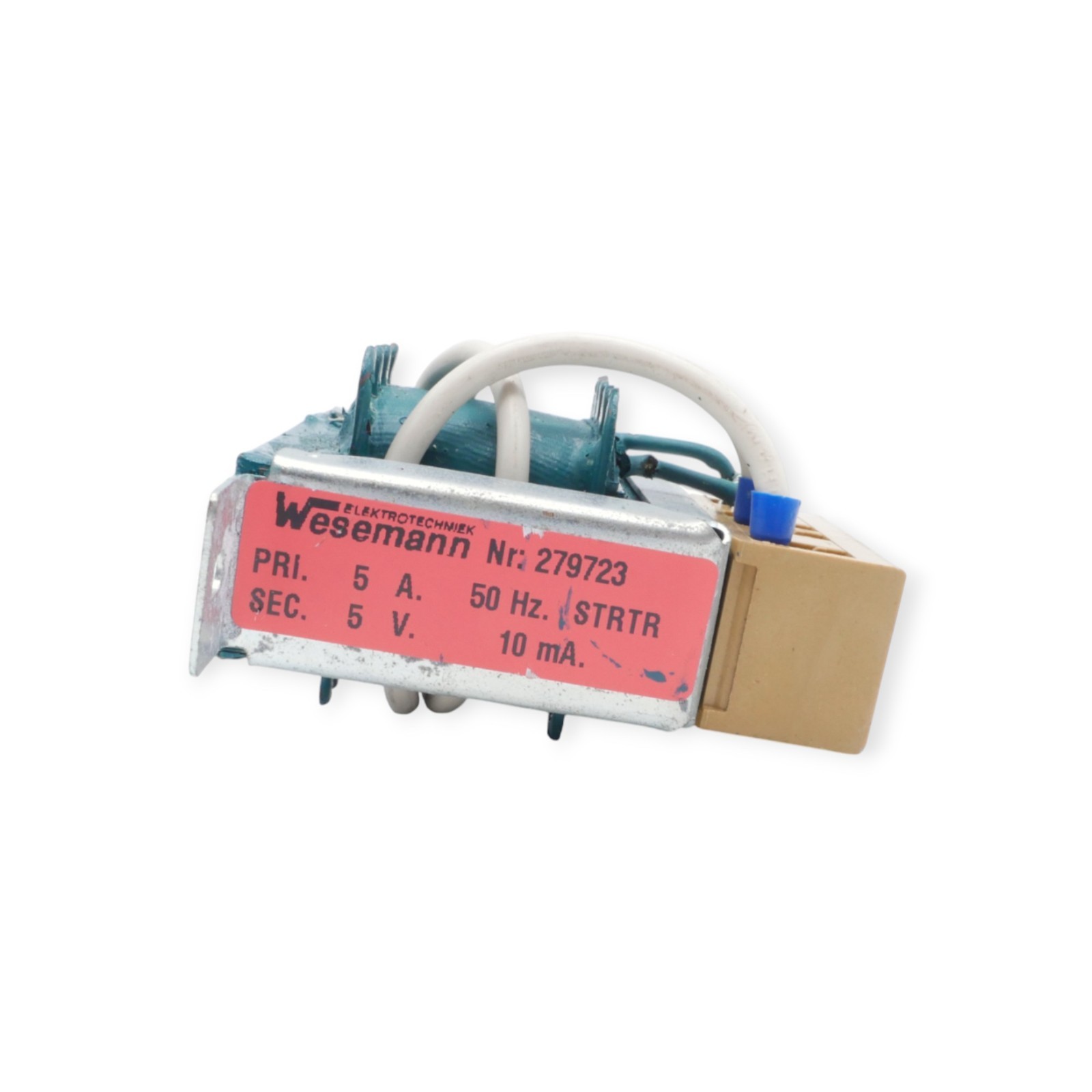 Wesemann Transformator Nr. 279723 pri 5A 50Hz SEC.5V 10mA