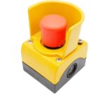 Gehäuse mit Schutzkragen und Not-Halt-Taster