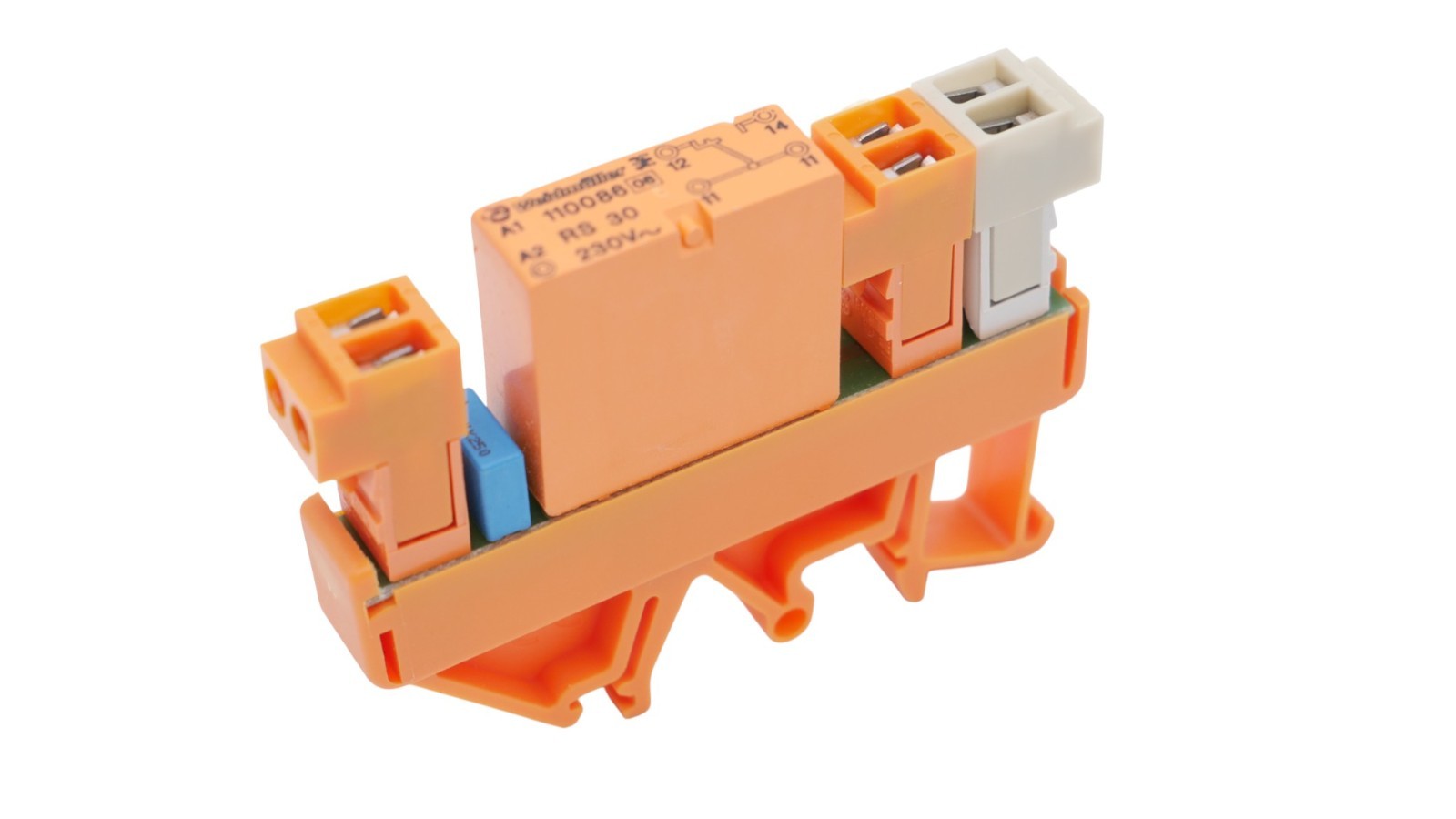 Weidmüller Hutschiene + Schrack V23057-B3028-A101 KR900012 5A 250V AC Orange – Bild 2