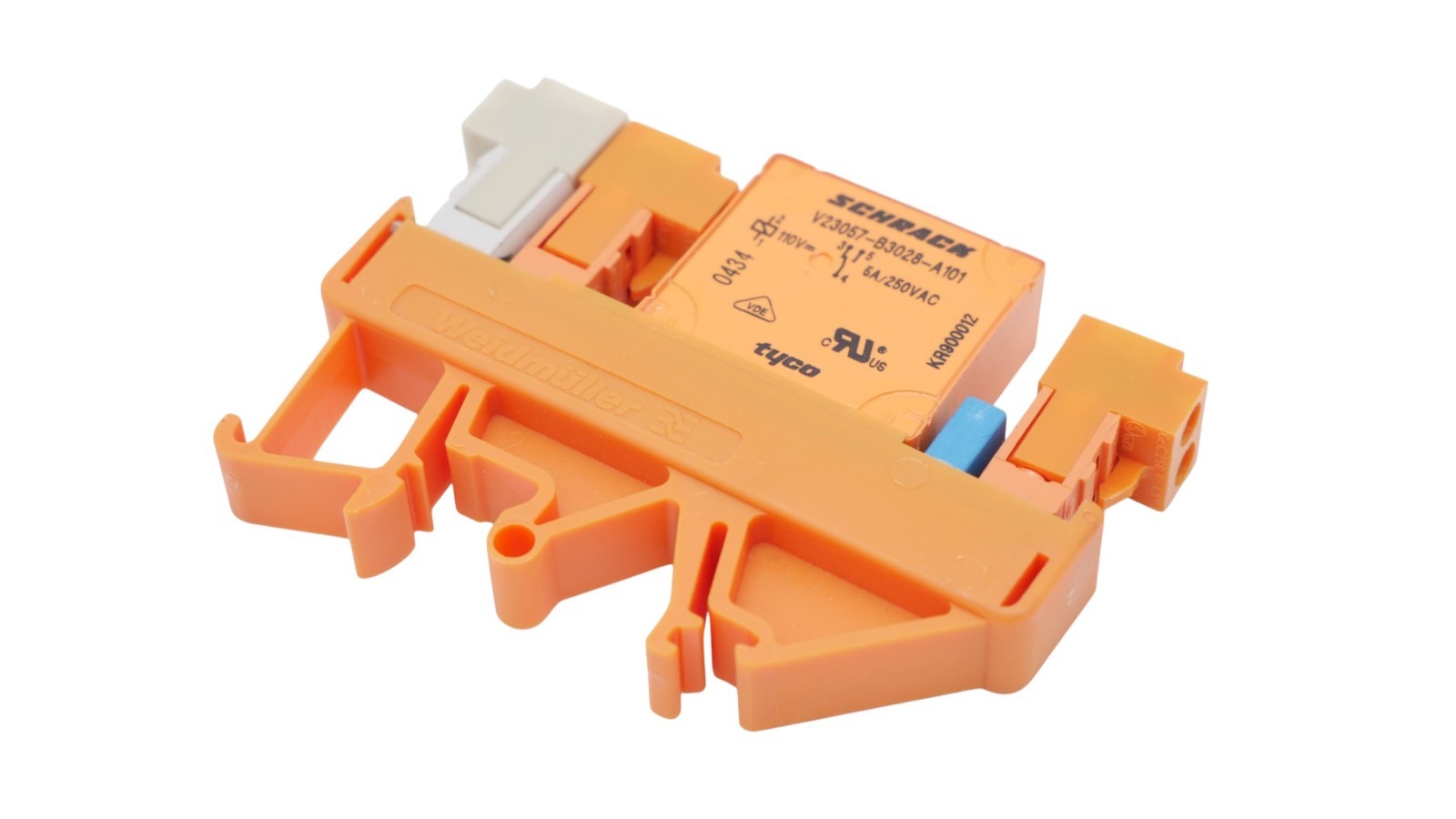 Weidmüller Hutschiene + Schrack V23057-B3028-A101 KR900012 5A 250V AC Orange – Bild 3