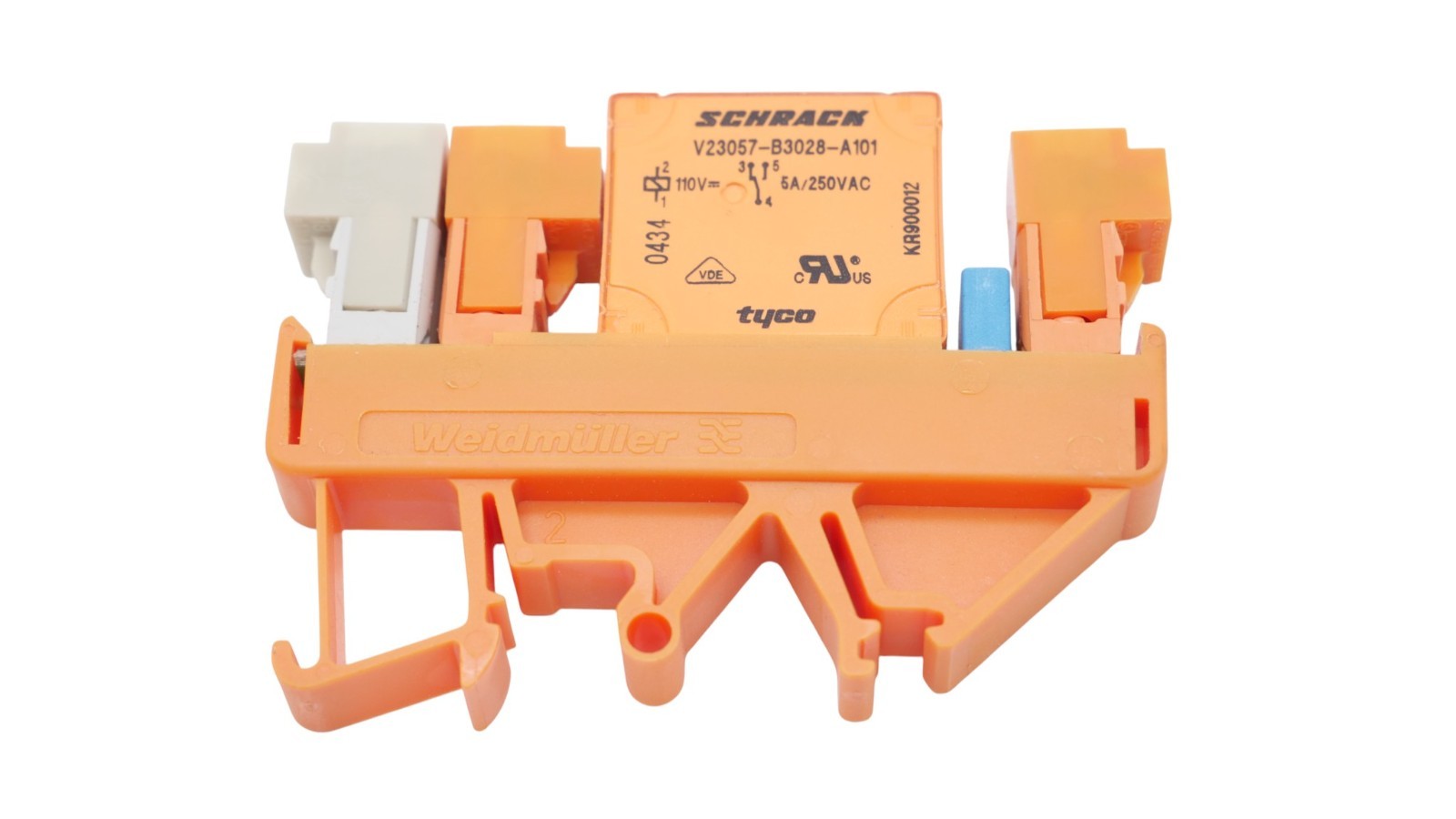 Weidmüller Hutschiene + Schrack V23057-B3028-A101 KR900012 5A 250V AC Orange – Bild 5