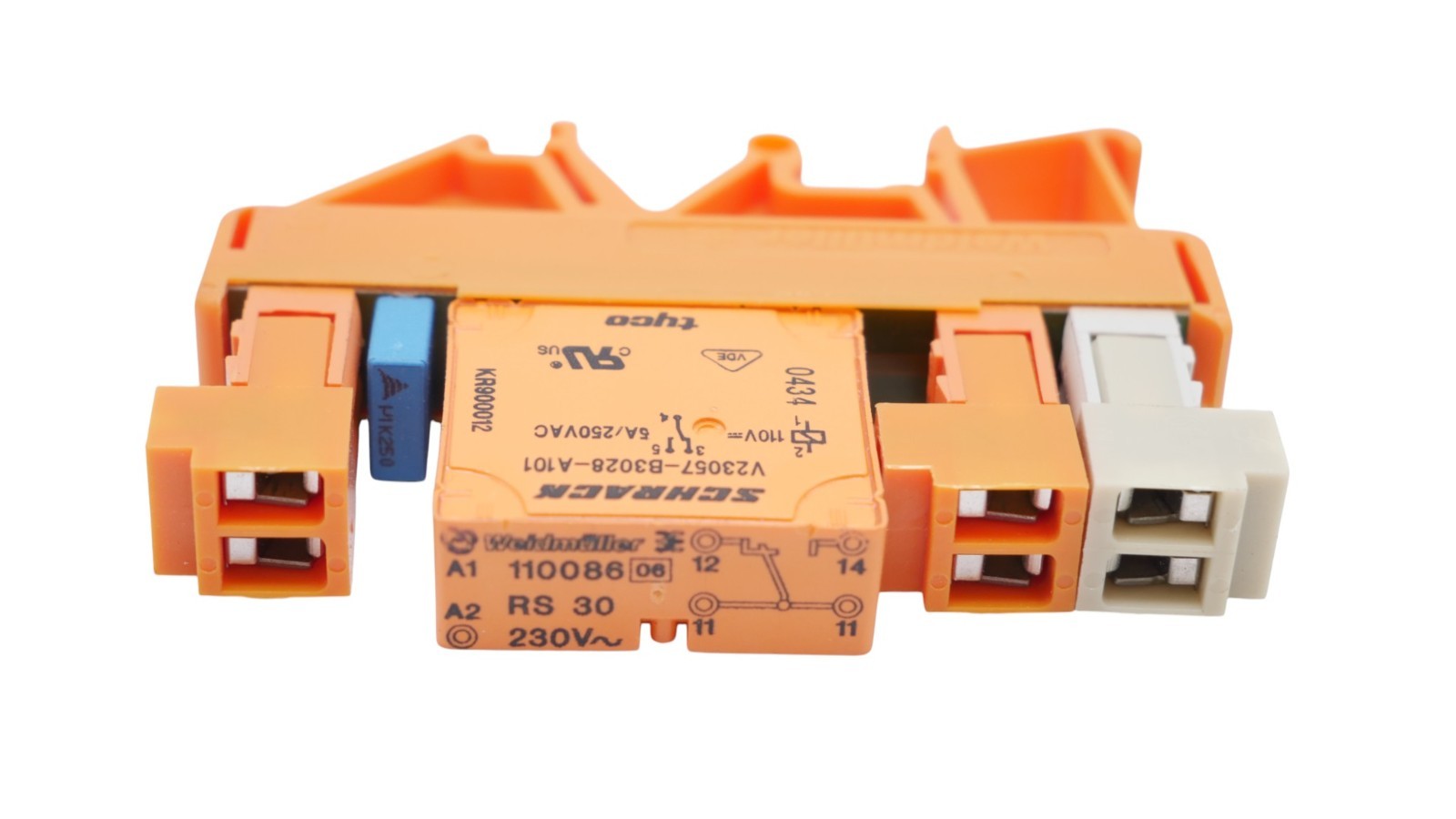 Weidmüller Hutschiene + Schrack V23057-B3028-A101 KR900012 5A 250V AC Orange – Bild 10