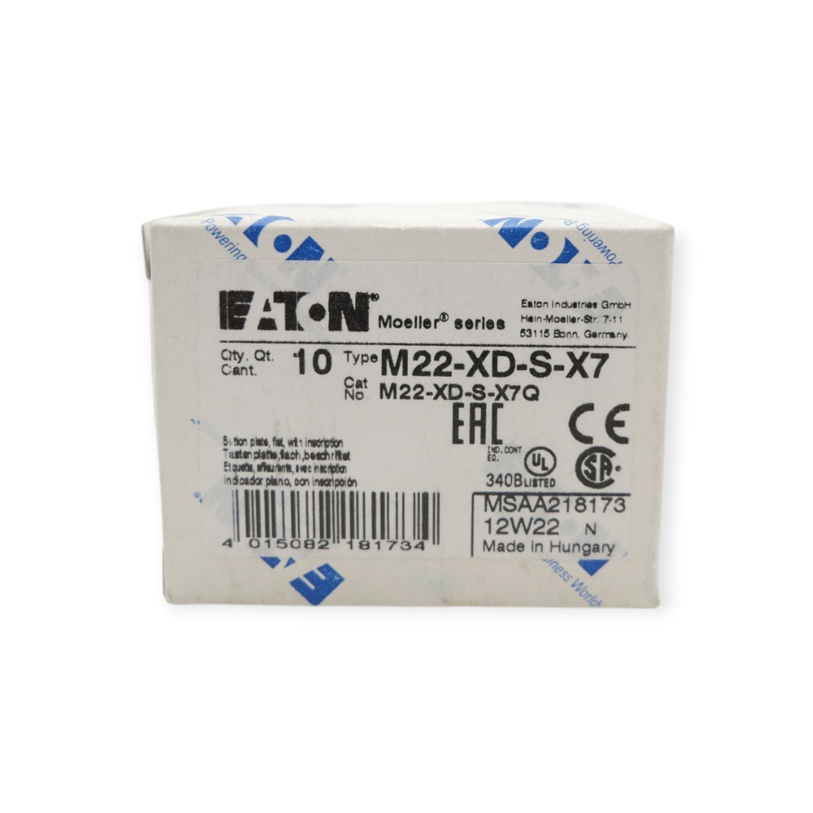 Eaton M22-XD-S-X7 Tastenplatte flach Symbol Pfeil 218173 VPE 10 Stk. – Bild 2