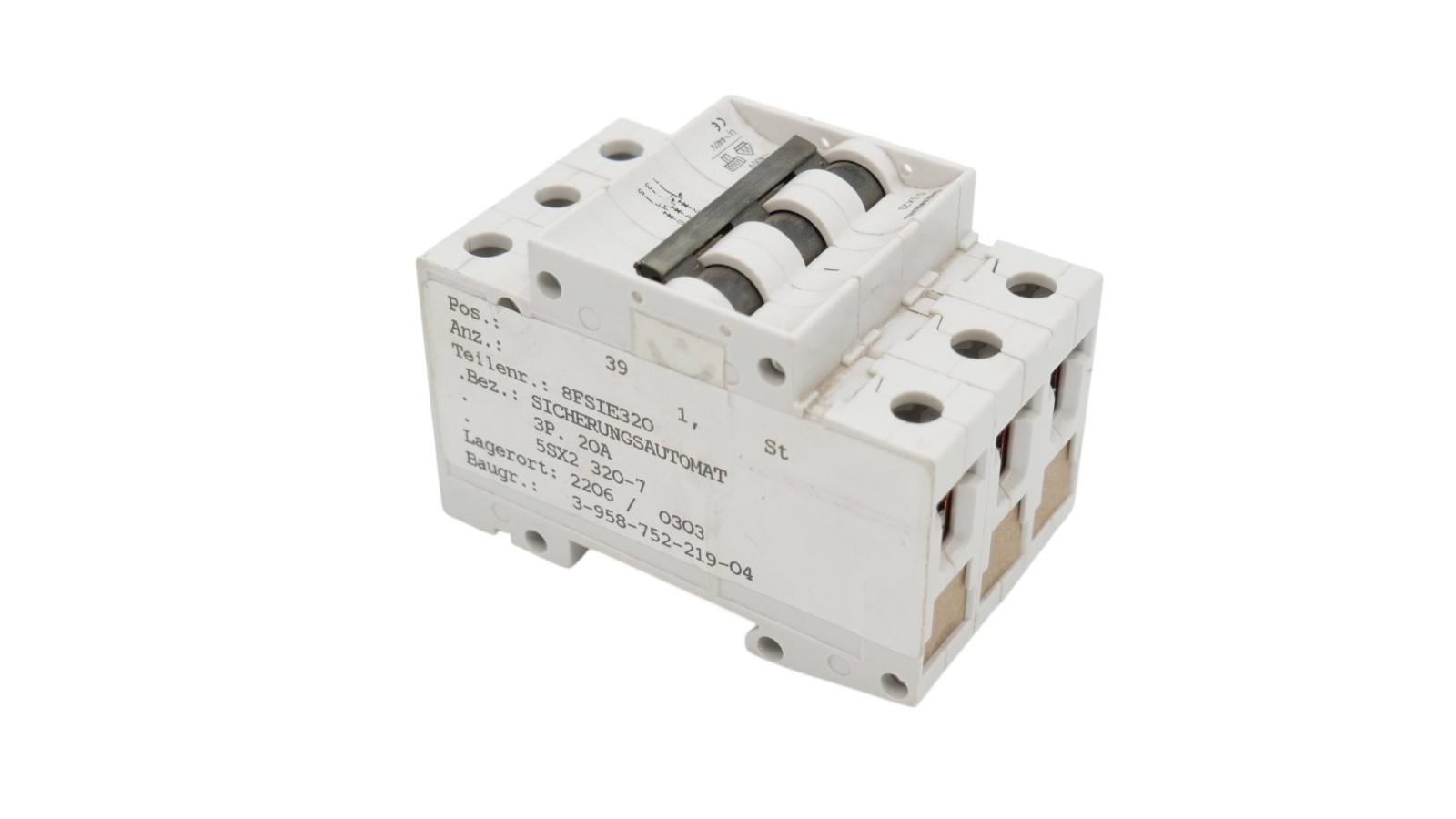 Siemens 5SX23 C20 Leistungsschutzschalter – Bild 3