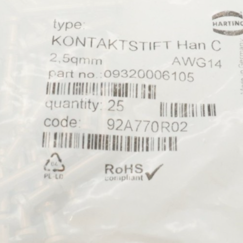 Harting 09320006105 Kontaktstifte Han C 2,5qmm AWG14 1 VPE = 25 Stück – Bild 4