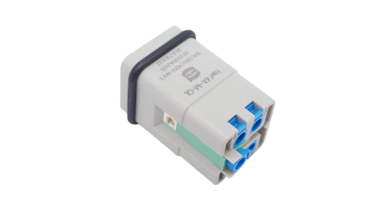 Harting Han 4A-M-QL Einsatz mit blauem Betätiger Quick Lock 3A 4 Kontakte