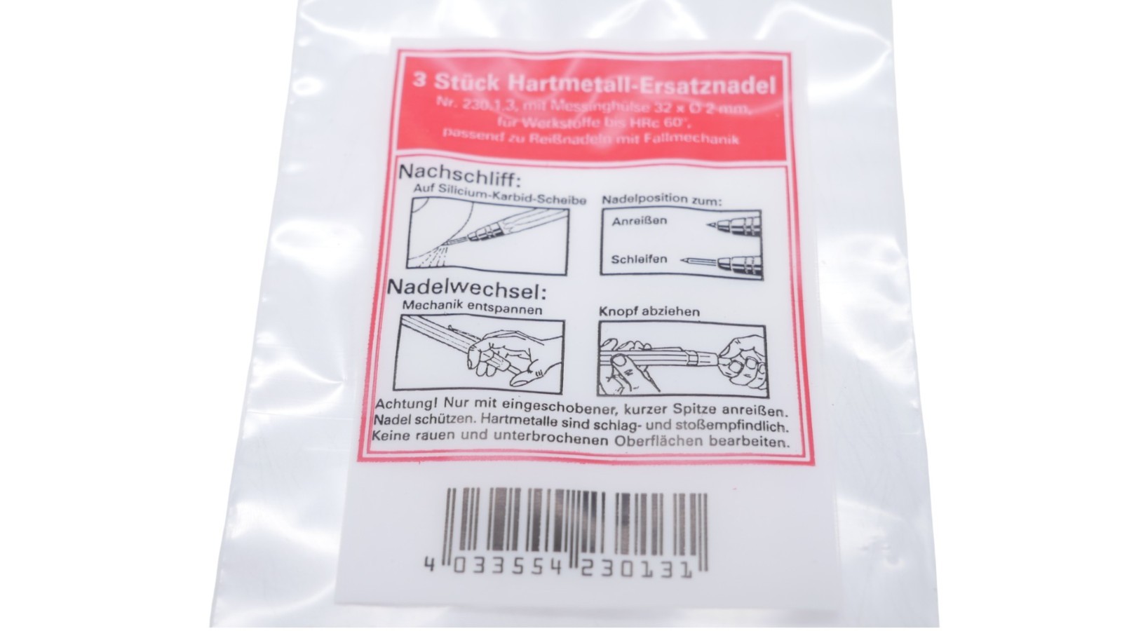 Ticom 230.1.3 Ersatz-Hartmetallnadeln Reißnadeln 32xØ2,0mm VPE 20 Pack á 3 Stück – Bild 5