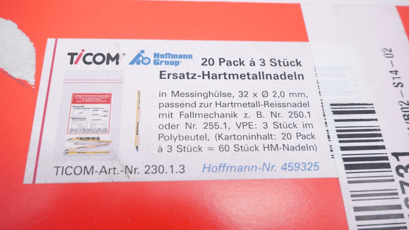 Ticom 230.1.3 Ersatz-Hartmetallnadeln Reißnadeln 32xØ2,0mm VPE 20 Pack á 3 Stück – Bild 8